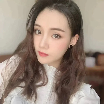 [CiCi]CLOVER MEDIUM 1 MOTIFS  ONYX STUD EARRINGS
