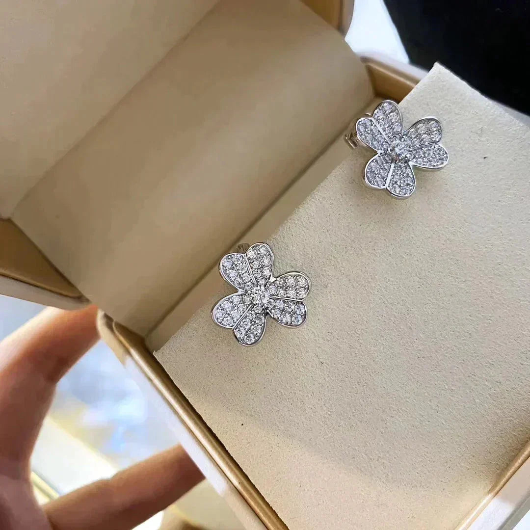 [CiCi]CLOVER COMOS DIAMOND EARRINGS SILVER