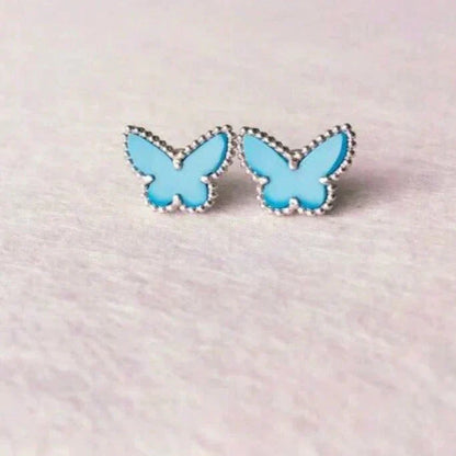 [CiCi]BUTTERFLY TURQUOISE EARRINGS SILVER