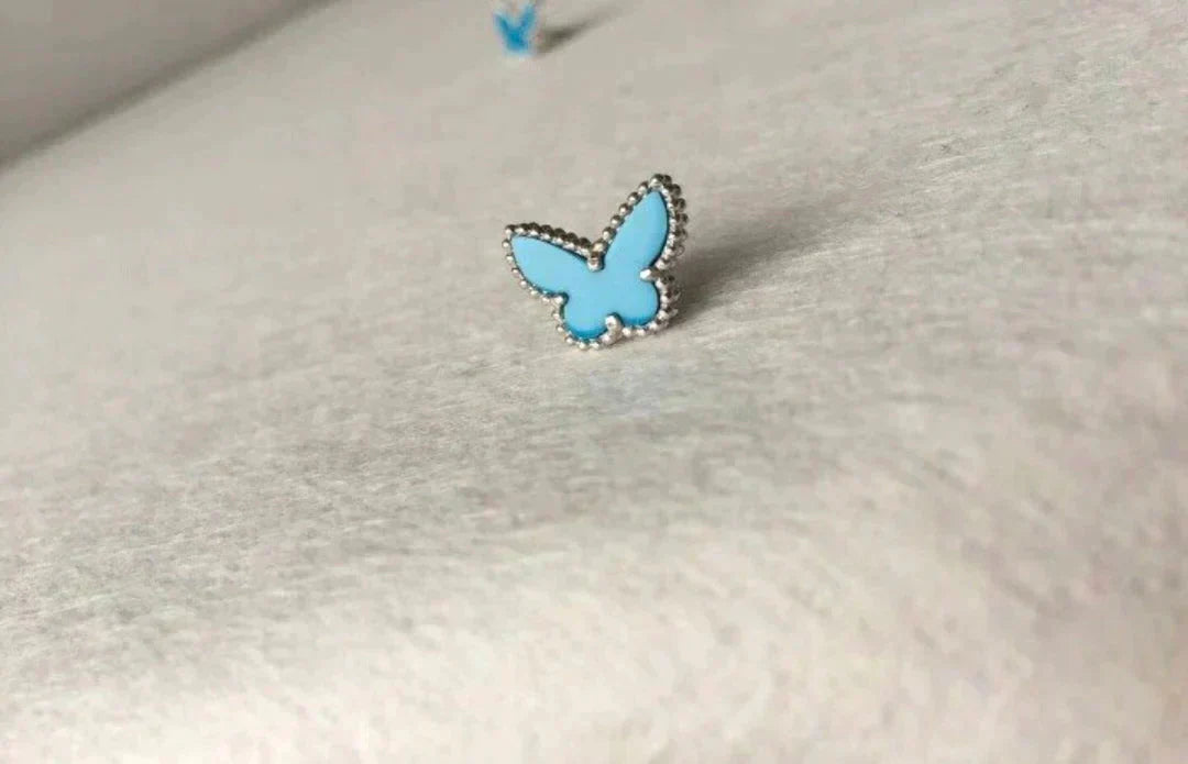 [CiCi]BUTTERFLY TURQUOISE EARRINGS SILVER