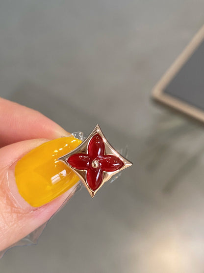 [CiCi]STAR AND SUN PINK GOLD CARNELIAN STUD EARRINGS