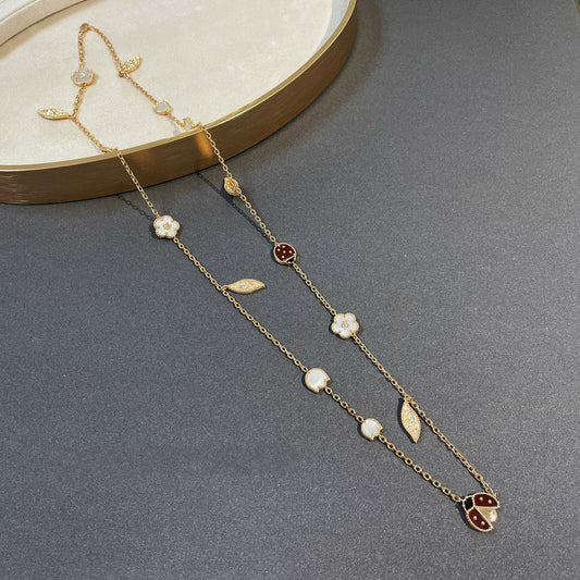 [CiCi]LUCKY SPRING 15 MOTIFS GOLD NECKLACE