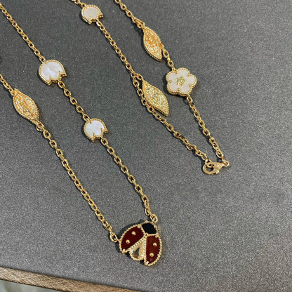 [CiCi]LUCKY SPRING 15 MOTIFS GOLD NECKLACE