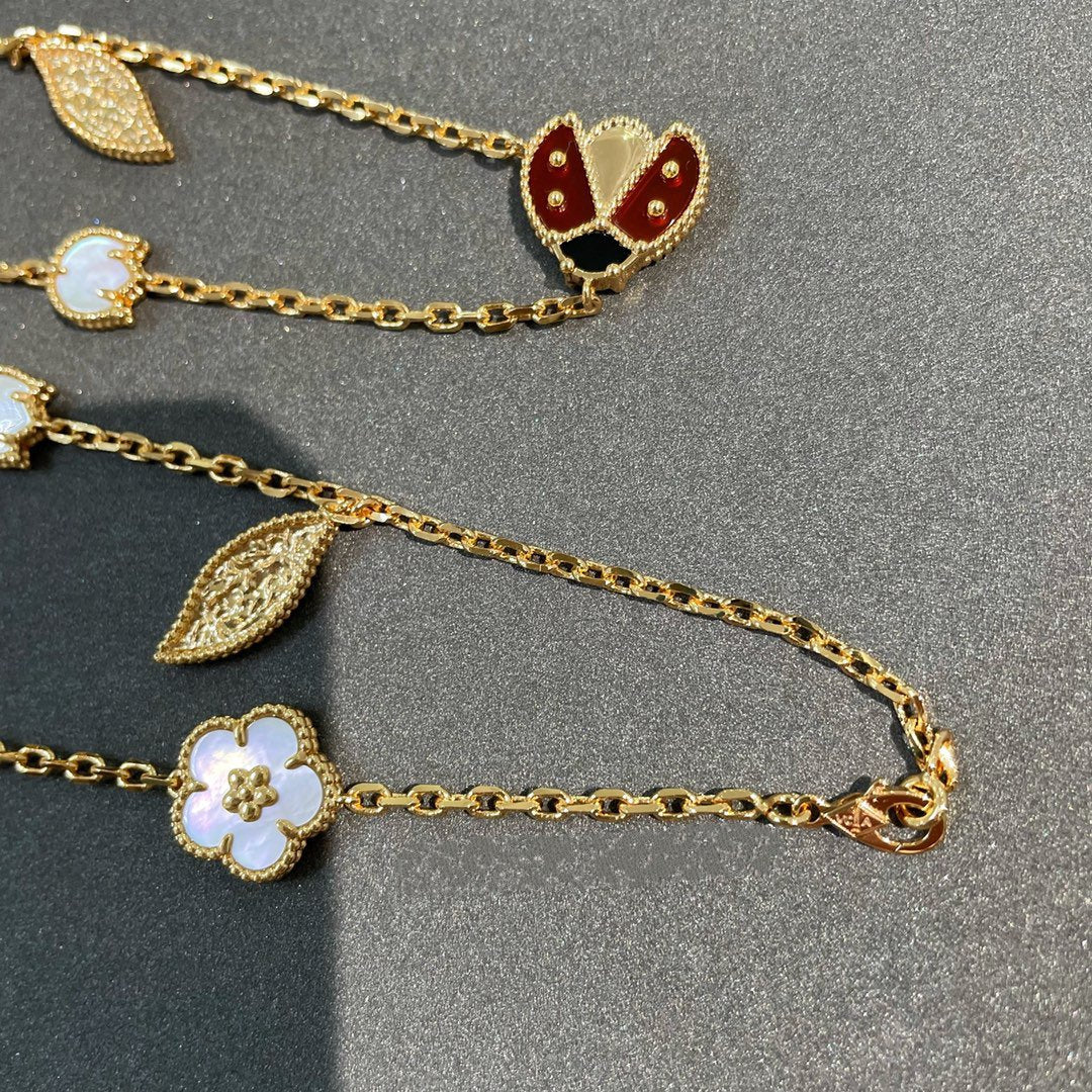 [CiCi]LUCKY SPRING 15 MOTIFS GOLD NECKLACE