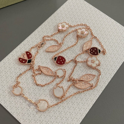 [CiCi]LUCKY SPRING 15 MOTIFS ROSE GOLD NECKLACE