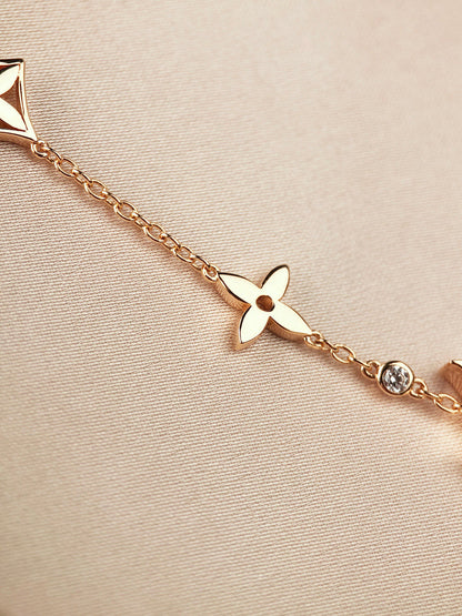 [CiCi]STAR AND SUN 7 MOTIFS GOLD BRACELET