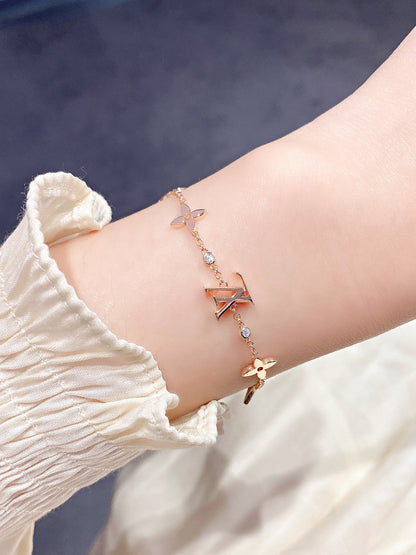 [CiCi]STAR AND SUN 7 MOTIFS GOLD BRACELET