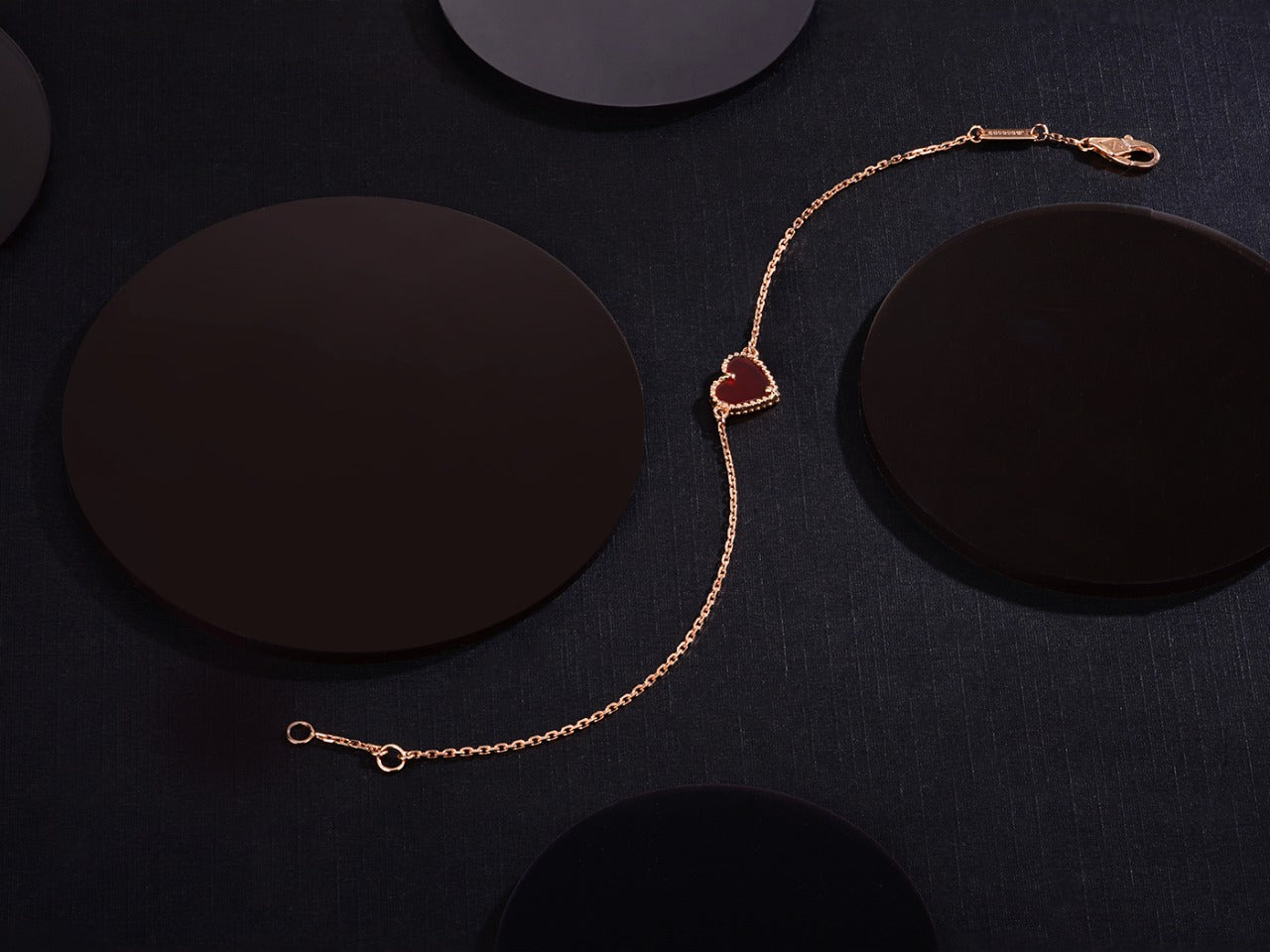 [CiCi]HEART CARNELIAN PINK GOLD BRACELET