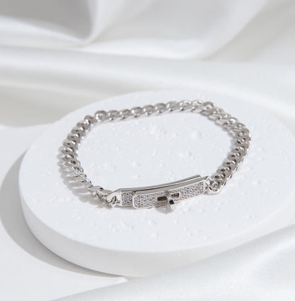 [CiCi]KELLY CHAIN SILVER DIAMOND BRACELET