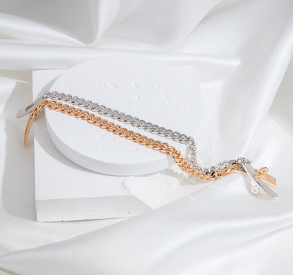 [CiCi]KELLY CHAIN SILVER DIAMOND BRACELET