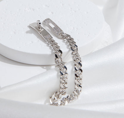 [CiCi]KELLY CHAIN SILVER DIAMOND BRACELET