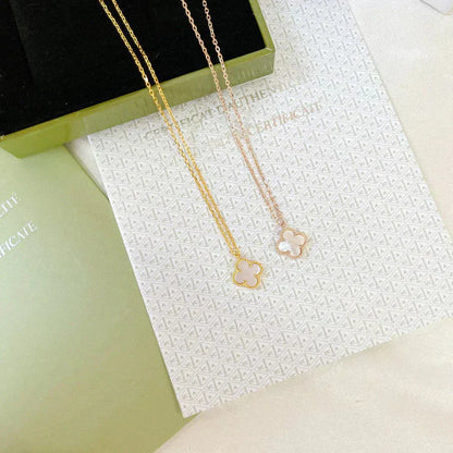 [CiCi]CLOVER MINI 9.5MM WHITE MOTHER-OF-PEARL NECKLACE
