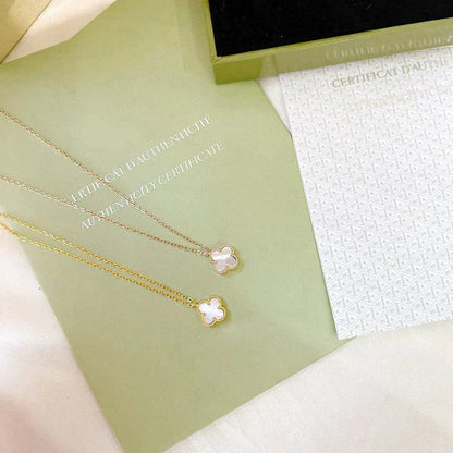 [CiCi]CLOVER MINI 9.5MM WHITE MOTHER-OF-PEARL NECKLACE