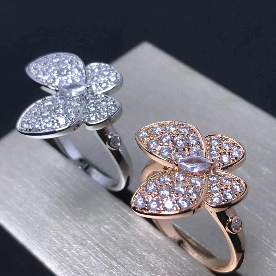 [CiCi]BUTTERFLY PINK GOLD DIAMOND RING