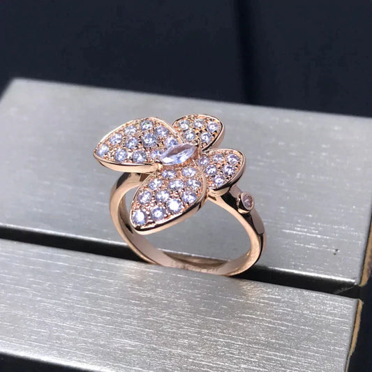 [CiCi]BUTTERFLY PINK GOLD DIAMOND RING
