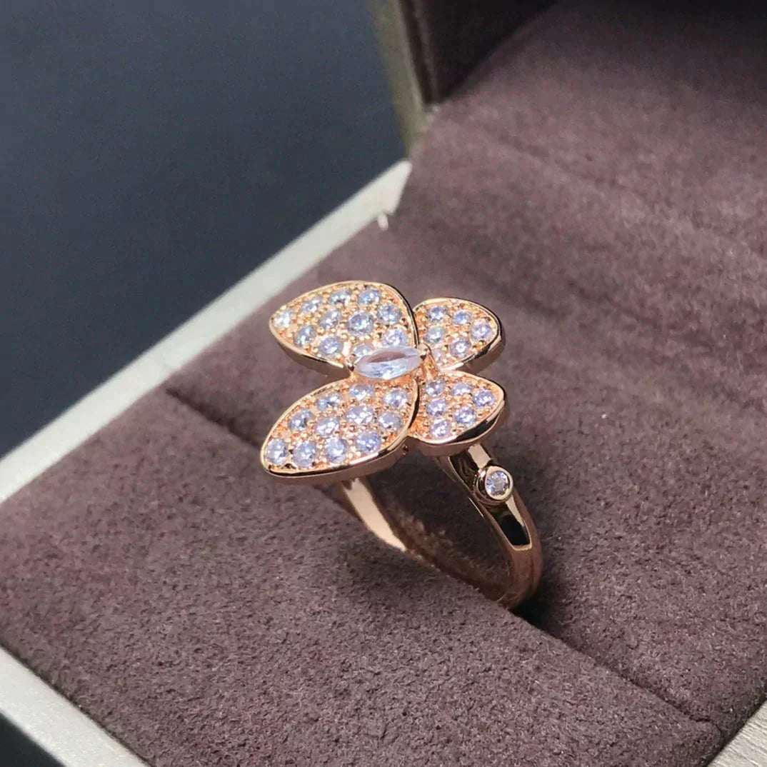 [CiCi]BUTTERFLY PINK GOLD DIAMOND RING