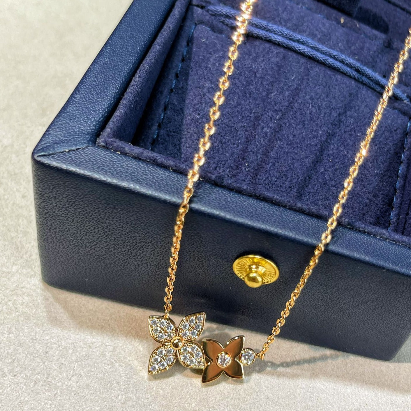 [CiCi]STAR BLOSSOM NECKLACE PINK GOLD DIAMONDS