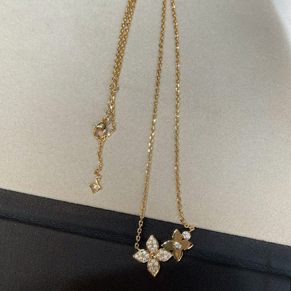 [CiCi]STAR BLOSSOM NECKLACE PINK GOLD DIAMONDS