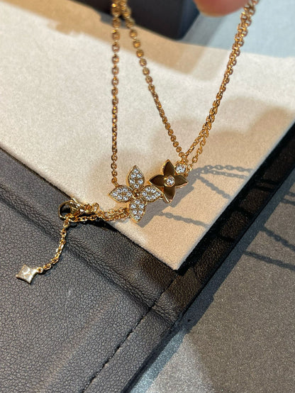 [CiCi]STAR BLOSSOM NECKLACE PINK GOLD DIAMONDS