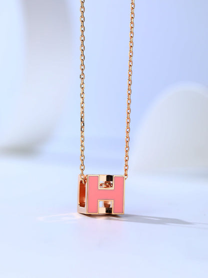 [CiCi]H CAGE PINK GOLD NECKLACE