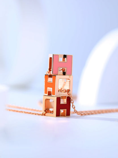 [CiCi]H CAGE PINK GOLD NECKLACE