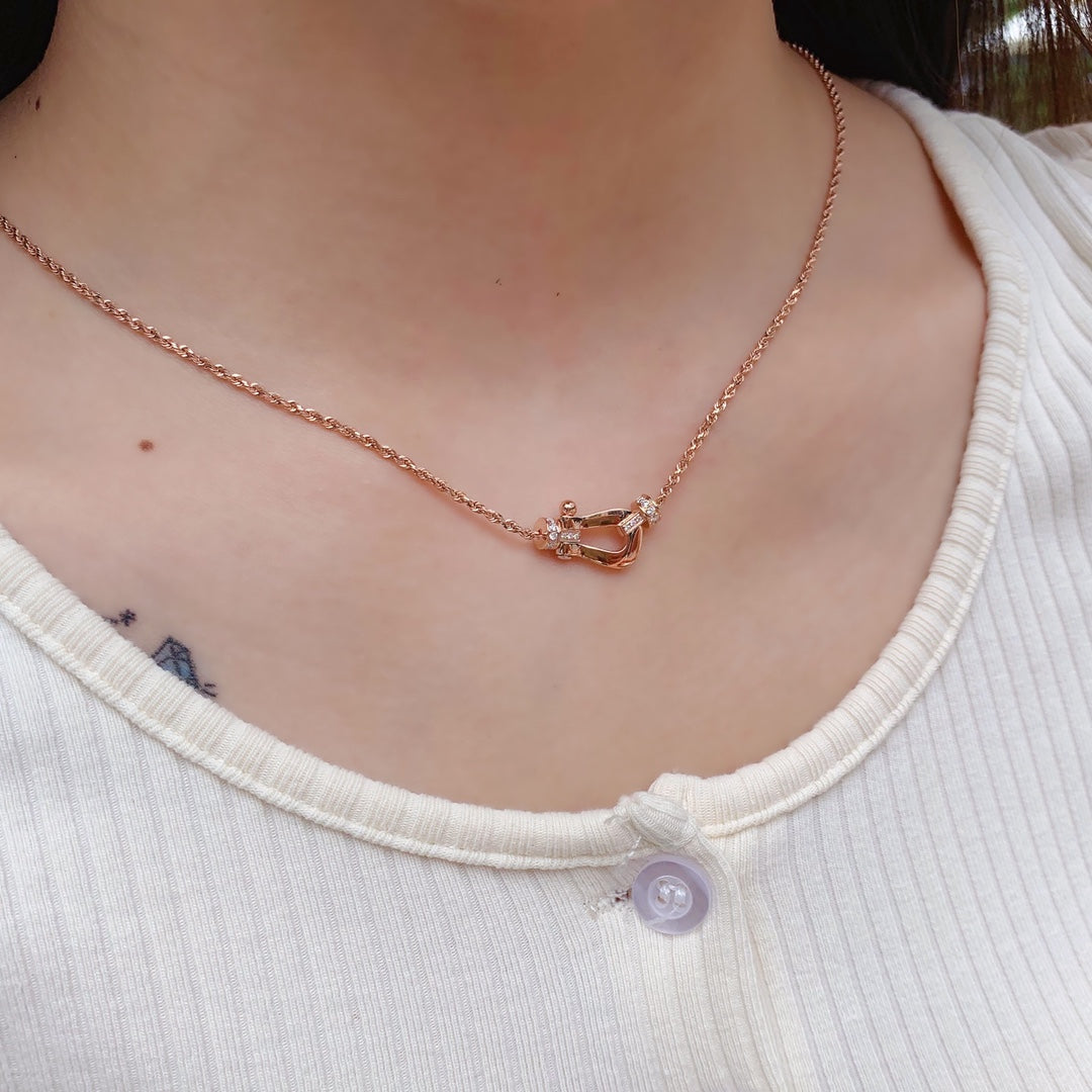[CiCi]FORCE 10 PINK GOLD DIAMOND NECKLACE