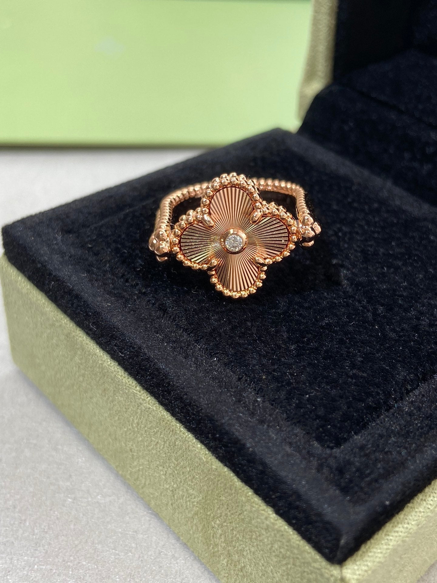 [CiCi]CLOVER RIVERSIBLE ROSE GOLD RING