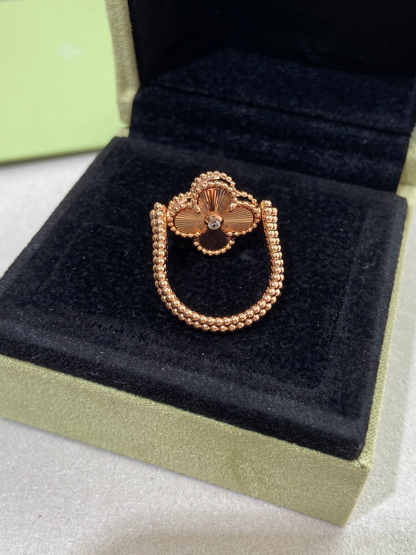 [CiCi]CLOVER RIVERSIBLE PINK GOLD RING