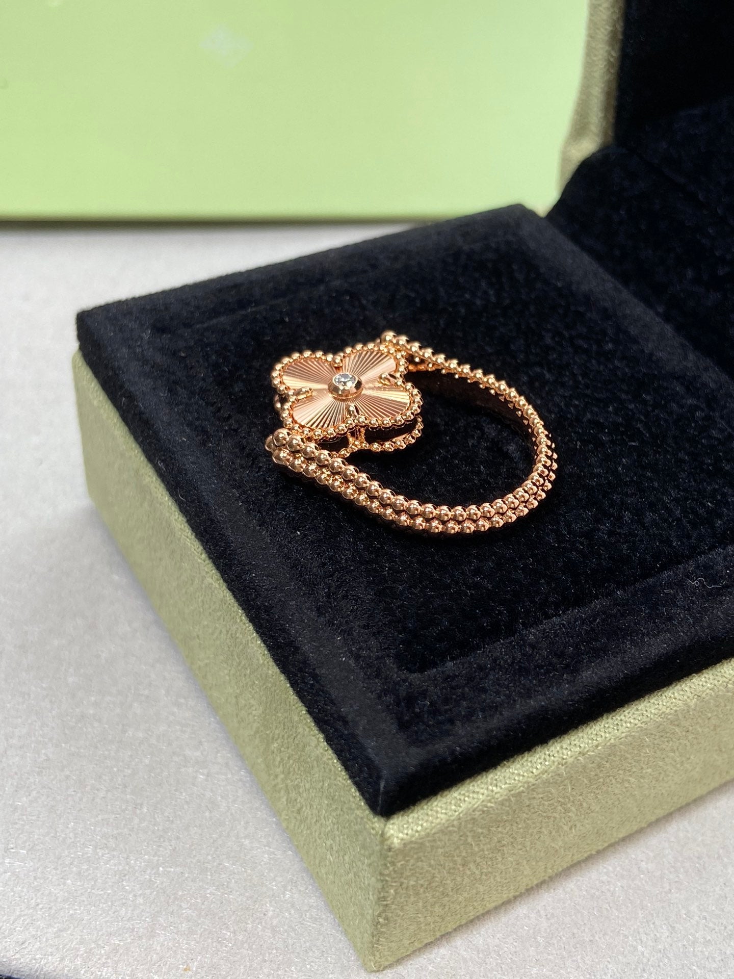[CiCi]CLOVER RIVERSIBLE PINK GOLD RING