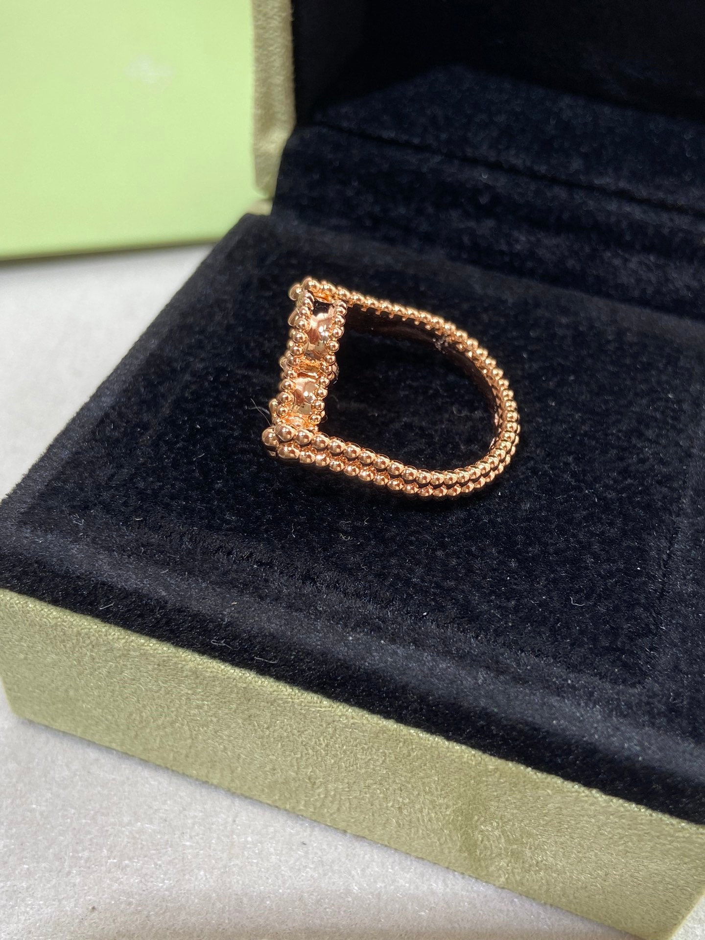 [CiCi]CLOVER RIVERSIBLE ROSE GOLD RING