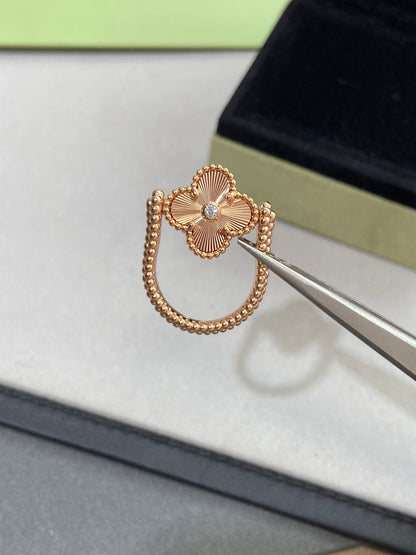 [CiCi]CLOVER RIVERSIBLE PINK GOLD RING
