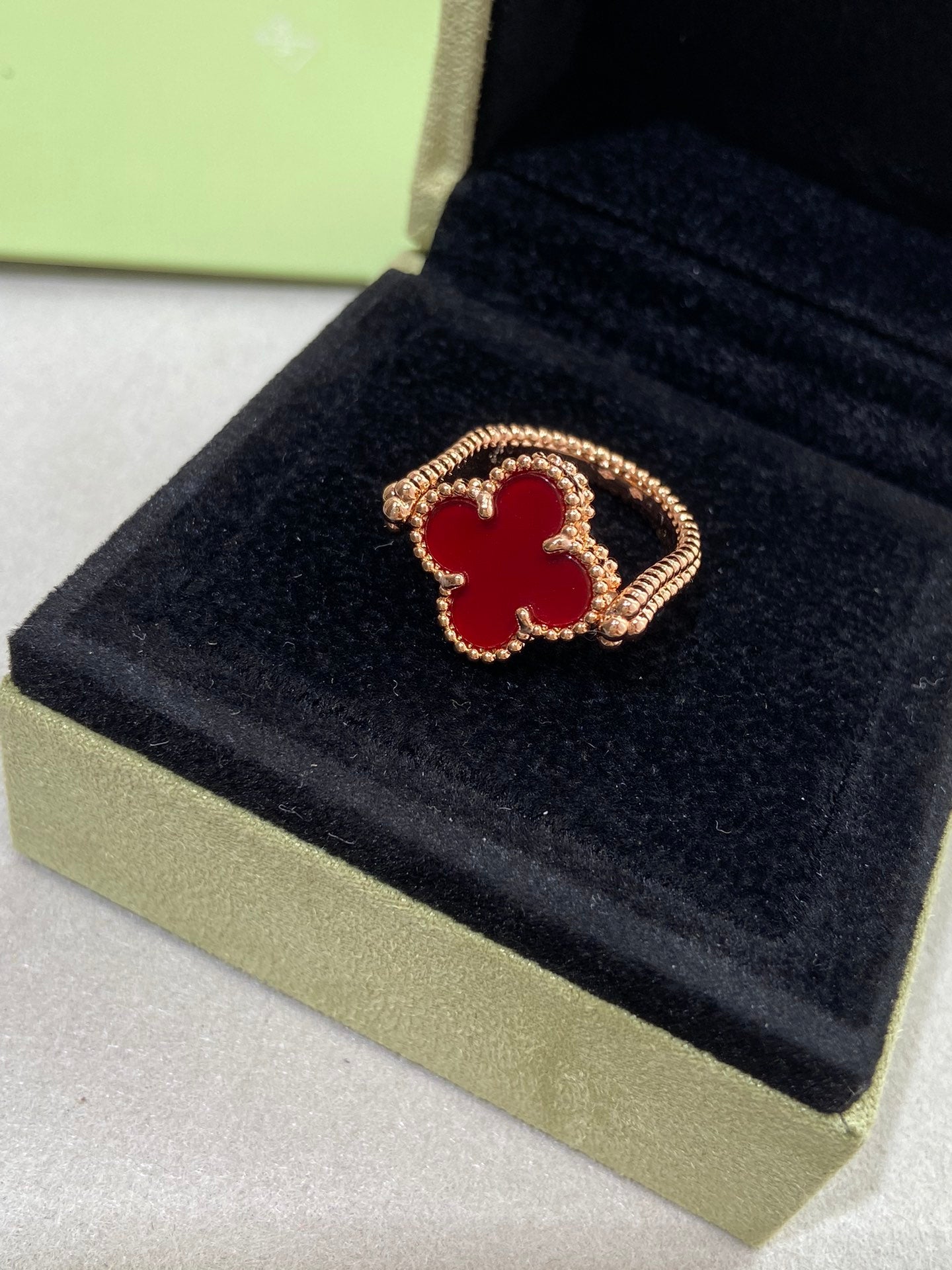 [CiCi]CLOVER RIVERSIBLE PINK GOLD RING