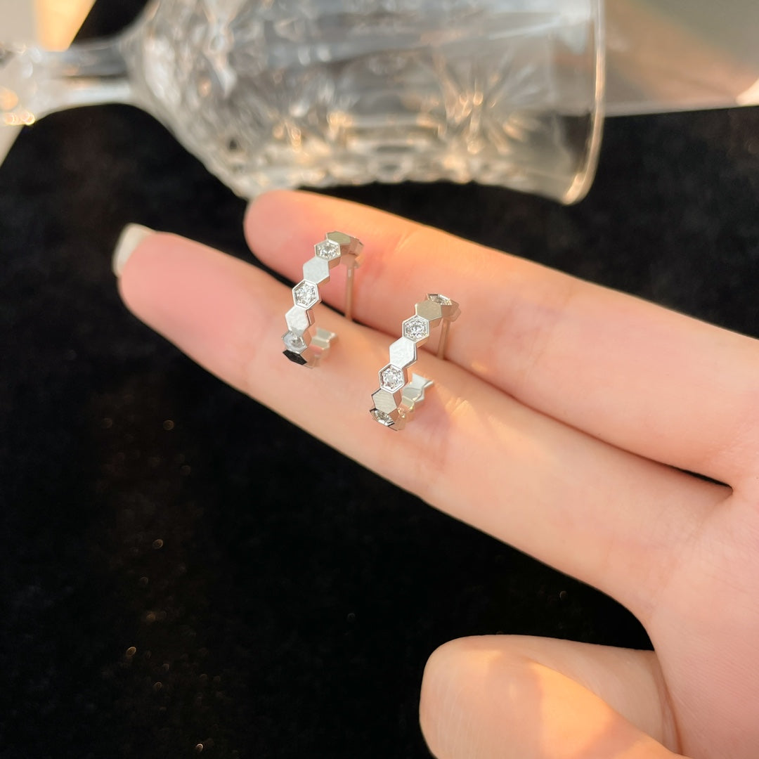 [CiCi]BEE LOVE DIAMOND HOOP EARRINGS