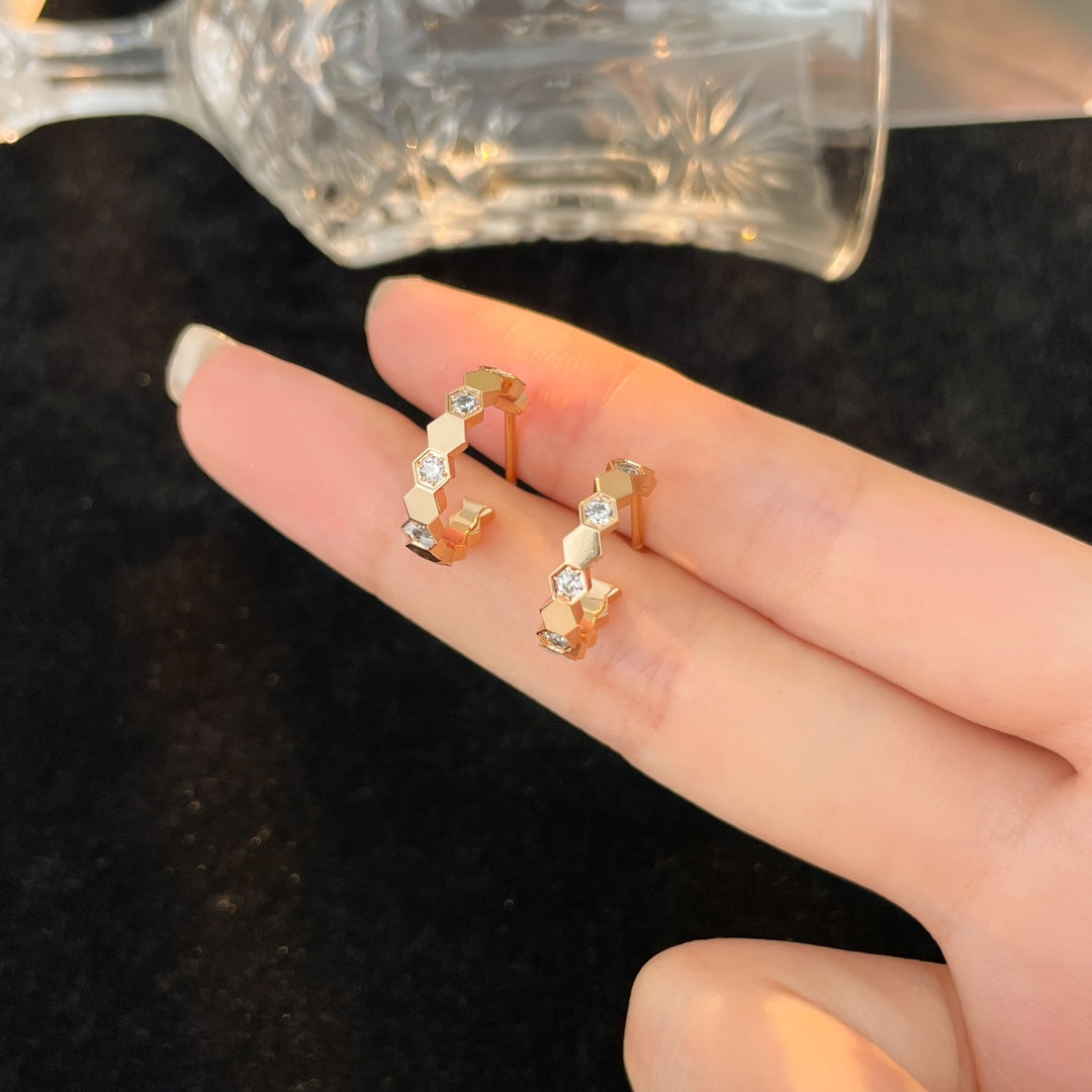 [CiCi]BEE LOVE DIAMOND HOOP EARRINGS