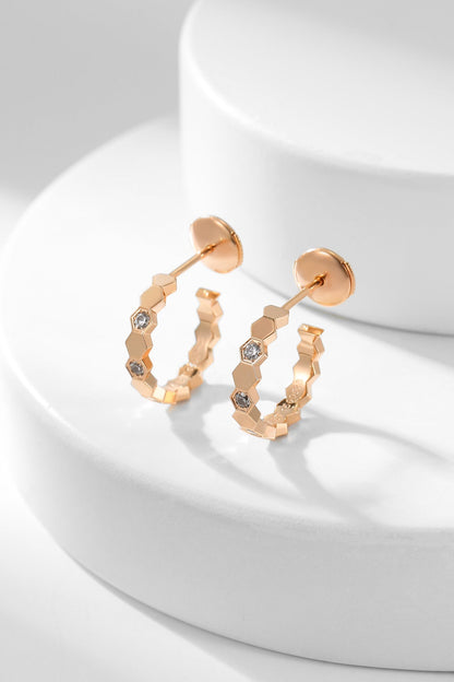 [CiCi]BEE LOVE DIAMOND HOOP EARRINGS