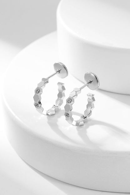[CiCi]BEE LOVE DIAMOND HOOP EARRINGS