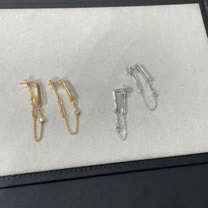 [CiCi]CHAINE CHAOS DIAMOND DROP EARRINGS