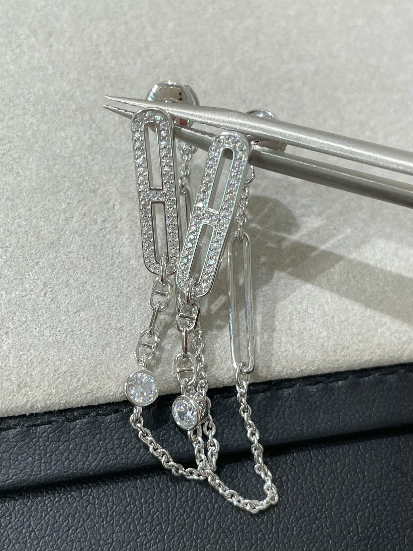 [CiCi]CHAINE CHAOS DIAMOND DROP EARRINGS