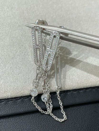 [CiCi]CHAINE CHAOS DIAMOND DROP EARRINGS