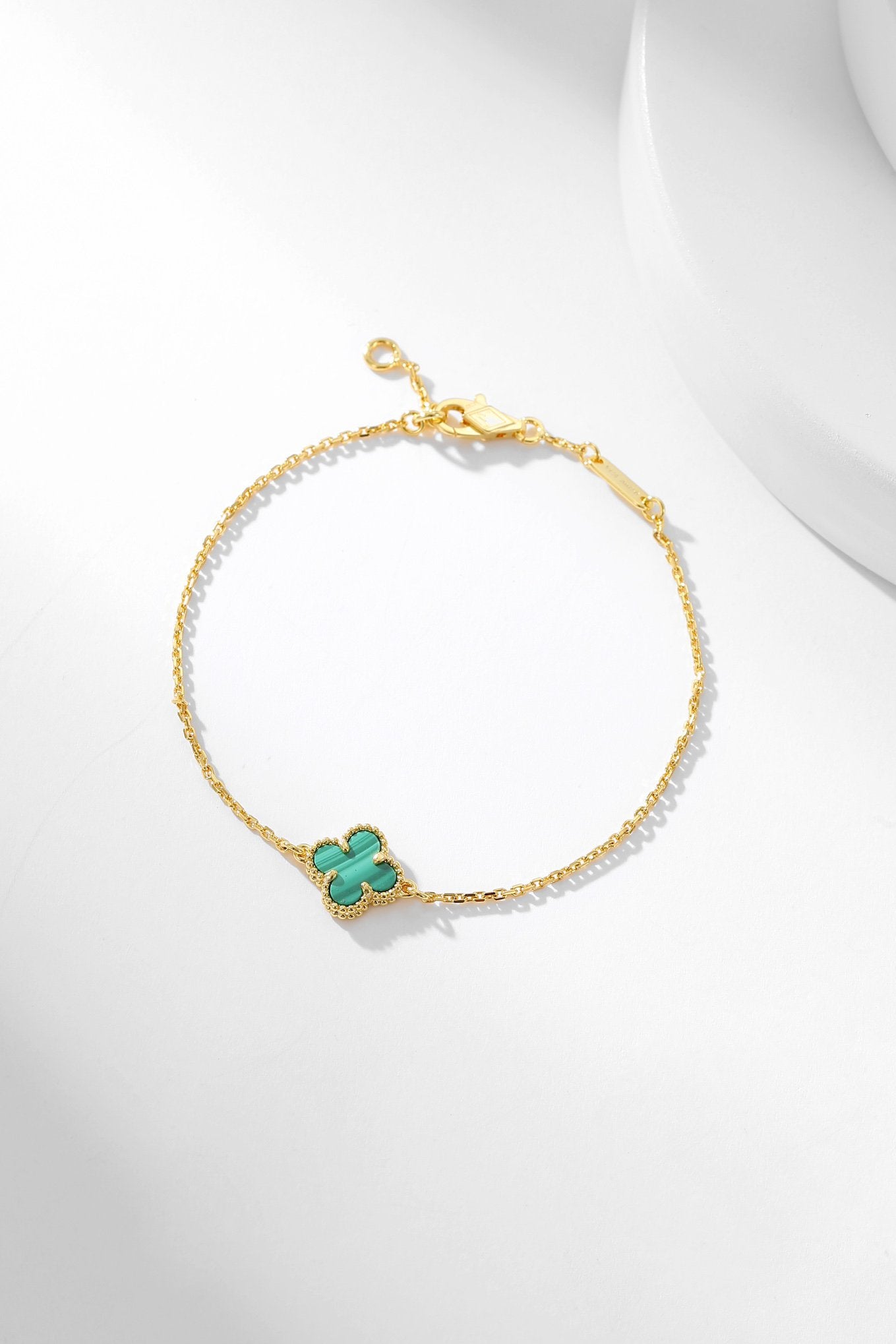 [CiCi]CLOVER BRACELET MALACHITE 1 MOTIF
