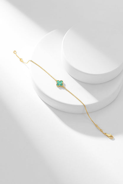 [CiCi]CLOVER BRACELET MALACHITE 1 MOTIF