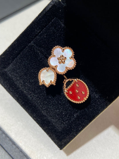 [CiCi]LUCKY 3 MOTIF ROSE GOLD RING