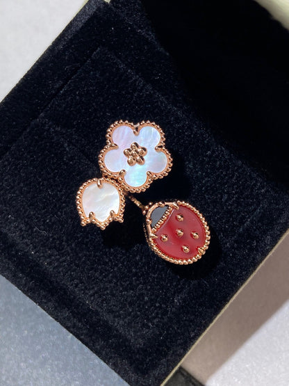 [CiCi]LUCKY 3 MOTIF ROSE GOLD RING