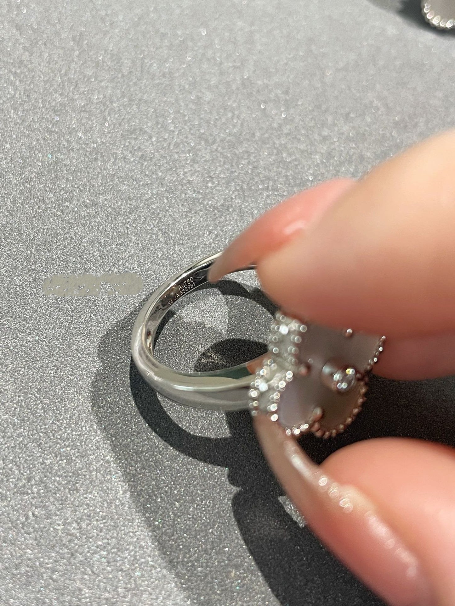 [CiCi]CLOVER SILVER MOP DIAMOND RING