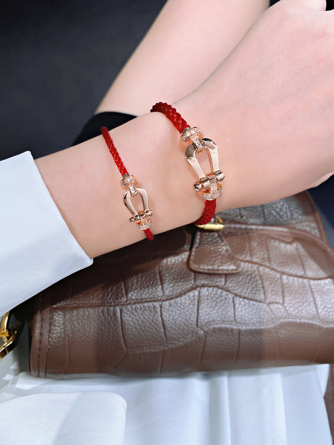 [CiCi]FORCE 10 HALF DIAMOND PINK GOLD RED CORDERI LARGE AND MEDIUM MODEL