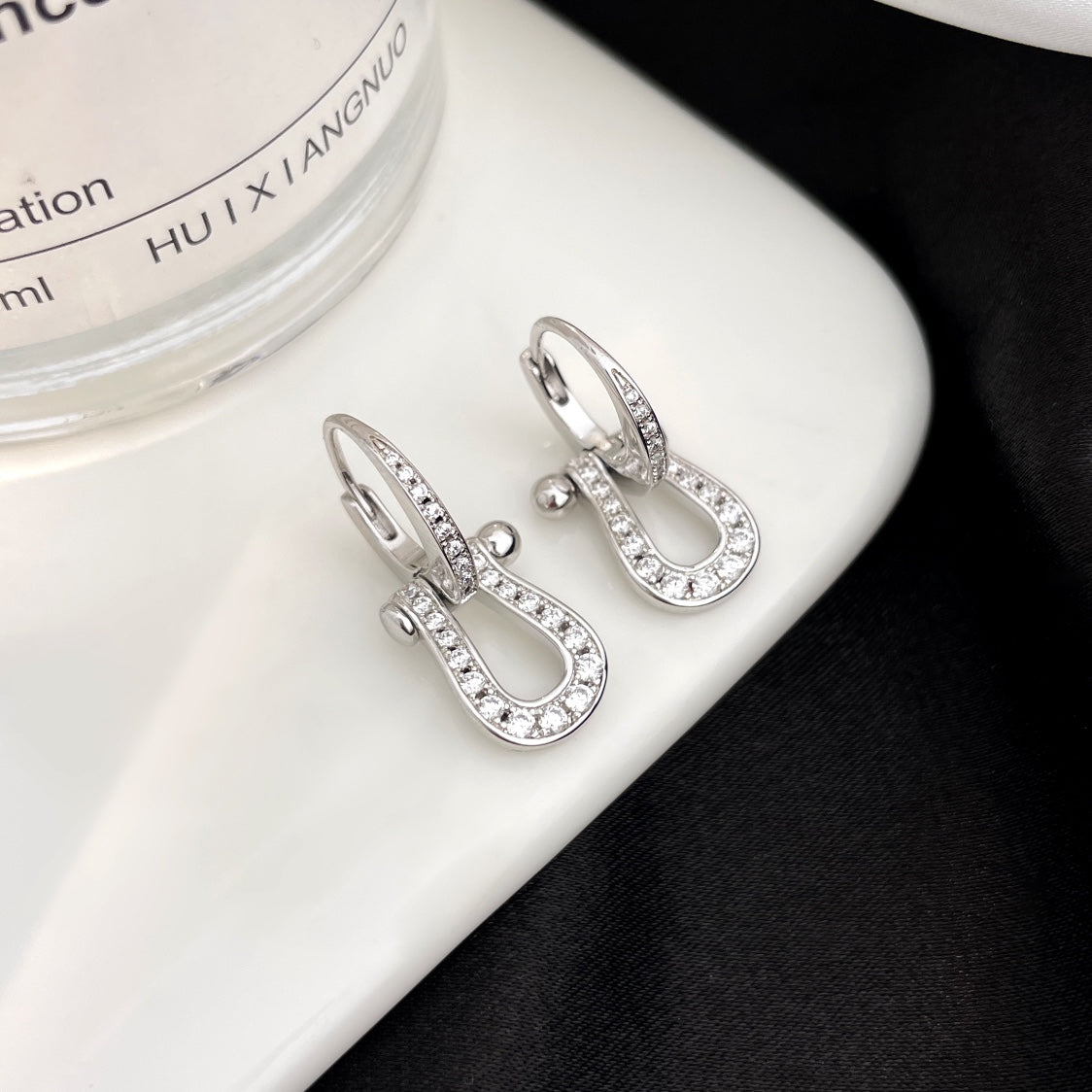 [CiCi]FORCE 10 FULL DIAMOND DROP EARRINGS MEDIUM MODEL