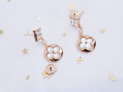 [CiCi]STAR AND SUN PINK GOLD MOP DROP EARRINGS