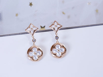 [CiCi]STAR AND SUN PINK GOLD MOP DROP EARRINGS