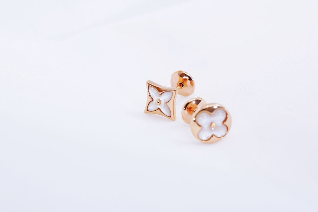 [CiCi]STAR AND SUN PINK GOLD MOP STUD EARRINGS