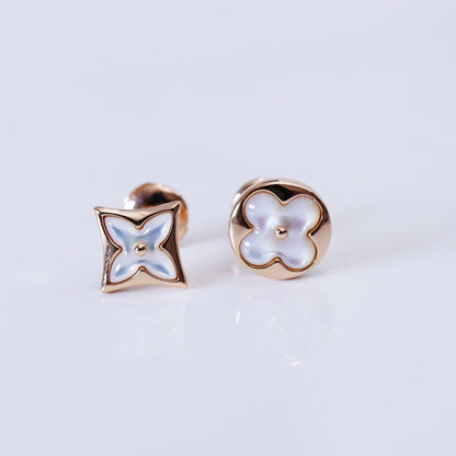[CiCi]STAR AND SUN PINK GOLD MOP STUD EARRINGS